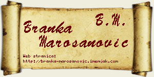 Branka Marošanović vizit kartica